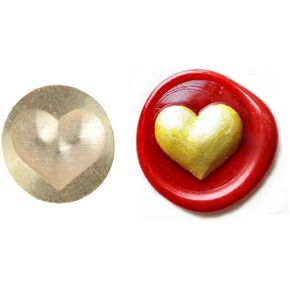 15mm Mini Size 3D Relief Wax Seal Stamp for Wedding Invitation, Card Sealing, Wine Packages, Letter Sealing, Gift Wrapping(Small Size) (3D Heart Head)