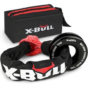 X-BULL Synthetic Soft Shackles (35,000lbs Max Breaking Strength) 1/2 inch x 22 inch with Snatch Recovery Ring Kit for Off-Road Sailing UTV, ATV, Trucks