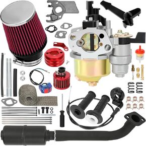 Mini Bike Carburetor 212cc Exhaust Muffler Throttle Stage 2 Kit for Predator 212 224 196cc Engine Coleman CT200U BT200X Baja Warrior Axis MB200 GX160 6.5HP KT196 Go Kart High Performance Parts