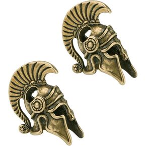 2Pcs Spartan Warrior Helmet Brass Keychain Pendant Antique DIY Accessory for Home Office Decoration Ornaments
