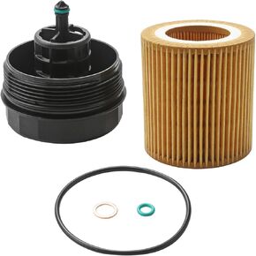 Engine Oil Filter Housing Cover Cap Compatible With BMW Vehicle E60 E70 E90 E93 F10 F30 128i 135i 528i 528i 328i 335i 530i 740i X3 X5 X6 Z4 Replace# 11427525334 11427566327 917-056 HU816x