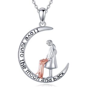 LUHE Penguin Necklace 925 Sterling Silver Cute Animal Mother and Daughter Pendant Jewelry for Girlfriend Couples Sister Daughter Mom Jewelry Gifts