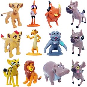 The Lion King Animal Doll Commemorative Set, Warthog&Spotted Hyena Toys, Home Party Cake Animal Decoration PVC Model (2.0 inch/12 Piece)