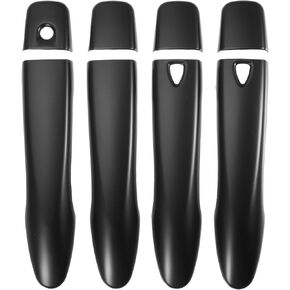 uxcell 1 Set Automotive Door Handle Cover Trim for Nissan Rogue 2014-2019 Car Door Handle Ptetector with 2 Smart Key Holes Matte Black