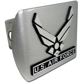 Elektroplate US Air Force Hap Arnold Wings Brushed Metal Trailer Hitch Cover with Metal Logo