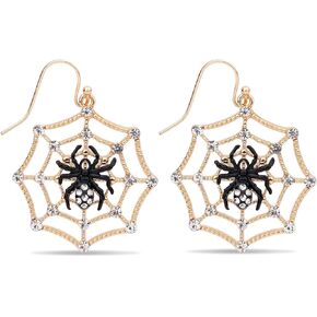 Halloween Spider Earrings, Fashion Spider Spooky Cobweb Earrings Halloween Earring Jewelry for Women Spider Earrings Dangle for Girls Women Accessories