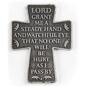 Protectors Of The Road Prayer Cross Car Visor Clip