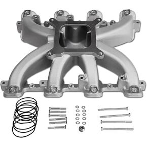 300-137 Intake Manifold Aluminum EFI LS Single Plane Mid-Rise Compatible with SBC Chevy Small Block GM LS1 LS2 LS6 V8 Engine 4.8L 5.7L 6.0L