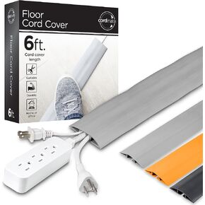 Cordinate 6 ft Cord Cover Floor, Cord Protector, Cord Management, Cord Concealer, Cable Hider and Cable Raceway, Extension Cord Cover, Black, 43003 in Saudi Arabia