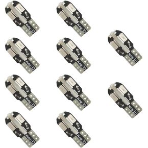 10 PCS Car LED Light Bulbs, 12V Auto 6000K Bright Dome Side Wedge Light LED Bulb, T10-5730-8SMD LED Vehicle Light Standard Replacement for 194 W5W 501 2921, Car Accessories (White)