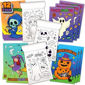ArtCreativity Halloween Coloring Books for Kids, Pack of 12, 5" x 7" Mini Booklets, Fun Halloween Treats Prizes, Favor Bag Fillers, Birthday Party Supplies, Art Gifts for Boys and Girls