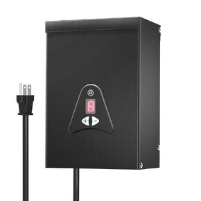 Low Voltage Landscape Transformer, 300W Outdoor Low Voltage Trams Former Waterproof, Dusk to Dawn Sensor Control, 120VAC to 12 V, 2 Outputs for Outdoor Landscape Lightings, ETL Listed