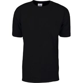 Shaka Wear Men's T Shirt – Max Heavyweight Cotton Short Sleeve Crew Neck Plain Tee Top Tshirts Regular Big Tall Size MHS02 Black XL