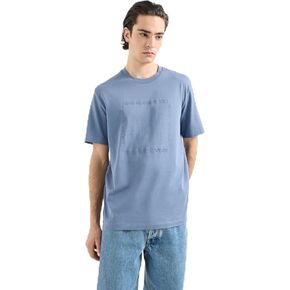 Armani Exchange Men's 1991 Milano/New York Text Creating Central Square on Regular Fit Tee