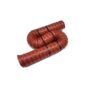 Autobahn88 Automotive SCAT Flex Duct (Silicone-Impregnated Fiberglass, Steel Wire Reinforced), Inner Diameter 51mm (2"), Length 1 Meter (3 Feet) (Red)