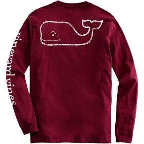 vineyard vines Men's Long-Sleeve Vintage Whale Pocket Tee