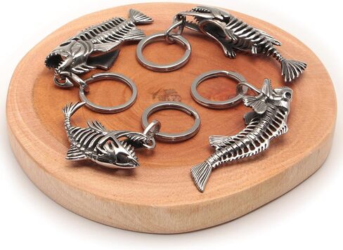 Ruth&Boaz Fishbone Style 316L Stainless Steel Strong Key Holder Key Ring Key Chain in Kuwait