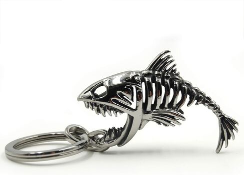 Ruth&Boaz Fishbone Style 316L Stainless Steel Strong Key Holder Key Ring Key Chain in Kuwait