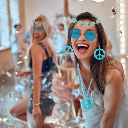 Halloween Hippie Accessories for Women 70s Accessories Women 60s 70s Outfits for Women Peace Sign Earrings in Saudi Arabia
