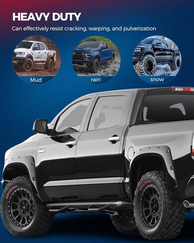 KAX Fender Flare Kit, Fit for Jeep 1984-2001 Cherokee XJ 4-Door Sport Utility Models [Not Fit Models with Side Skirts(Ground Kits),Body Modification], Textured Pocket Rivet Wheel Cover 6pcs in Kuwait