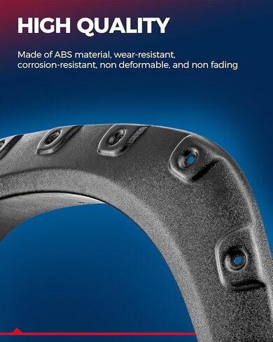 KAX Fender Flare Kit, Fit for Jeep 1984-2001 Cherokee XJ 4-Door Sport Utility Models [Not Fit Models with Side Skirts(Ground Kits),Body Modification], Textured Pocket Rivet Wheel Cover 6pcs in Kuwait