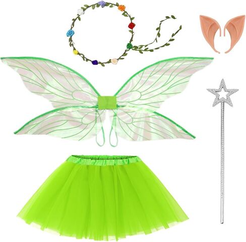 Gionforsy Fairy Wings for Girls Adults Tutu Angel Wings Costume Set Halloween Butterfly Fairy Costume for Women Spirit Week in Kuwait