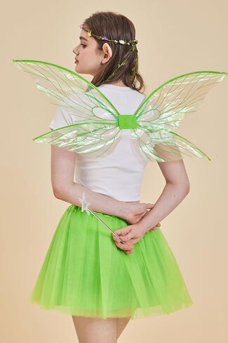 Gionforsy Fairy Wings for Girls Adults Tutu Angel Wings Costume Set Halloween Butterfly Fairy Costume for Women Spirit Week in Kuwait