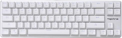 لوحة مفاتيح ألعاب Qisan لوحة مفاتيح سلكية ميكانيكية Cherry MX Brown Switch لوحة مفاتيح بإضاءة خلفية 68 مفتاحًا بتصميم صغير باللون الأبيض in Kuwait