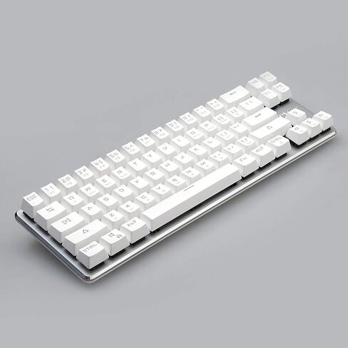لوحة مفاتيح ألعاب Qisan لوحة مفاتيح سلكية ميكانيكية Cherry MX Brown Switch لوحة مفاتيح بإضاءة خلفية 68 مفتاحًا بتصميم صغير باللون الأبيض in Kuwait