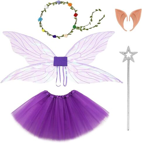 Gionforsy Fairy Wings for Girls Adults Tutu Angel Wings Costume Set Halloween Butterfly Fairy Costume for Women Spirit Week in Kuwait
