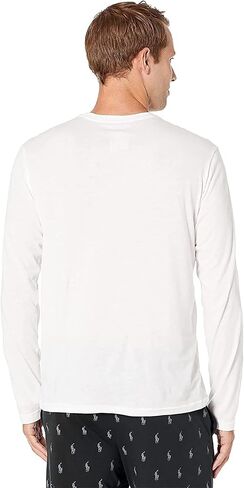POLO RALPH LAUREN Men's Graphic Logo Long Sleeve Crew (X-Large, White/Cruise Navy Logo) in Saudi Arabia