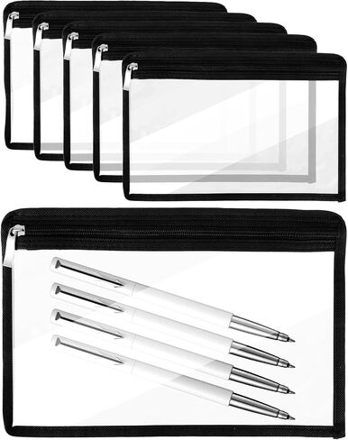 5 Pcs Zipper Pouches Clear Organizer Bag 7.5 x 11.4 Inches PVC Makeup Pouch Waterproof Pencil Pockets with Zipper Multi-Purpose Closure Organization Bags Envelopes Folder Storage for Travel Cosmetic in Saudi Arabia