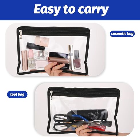 5 Pcs Zipper Pouches Clear Organizer Bag 7.5 x 11.4 Inches PVC Makeup Pouch Waterproof Pencil Pockets with Zipper Multi-Purpose Closure Organization Bags Envelopes Folder Storage for Travel Cosmetic in Saudi Arabia