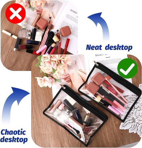 5 Pcs Zipper Pouches Clear Organizer Bag 7.5 x 11.4 Inches PVC Makeup Pouch Waterproof Pencil Pockets with Zipper Multi-Purpose Closure Organization Bags Envelopes Folder Storage for Travel Cosmetic in Saudi Arabia