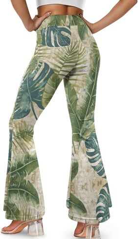 Yoga Pants Women Flared Slit Leggings Tummy Control High Waist Bell Bottom Trousers Plus Size Workout Bootleg Pants in Saudi Arabia