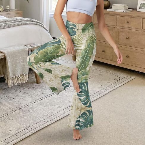 Yoga Pants Women Flared Slit Leggings Tummy Control High Waist Bell Bottom Trousers Plus Size Workout Bootleg Pants in Saudi Arabia
