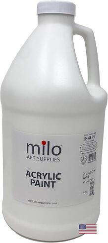 milo Fluorescent Pink Neon Acrylic Paint | 64 oz Bottle Half Gallon | Glows UV in Black Light | Non-Toxic Made in USA | Bulk Art Paint for Party, Student, Classroom, Artist in Kuwait