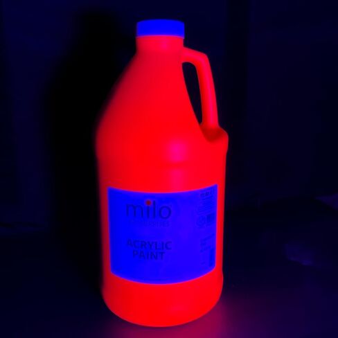 milo Fluorescent Pink Neon Acrylic Paint | 64 oz Bottle Half Gallon | Glows UV in Black Light | Non-Toxic Made in USA | Bulk Art Paint for Party, Student, Classroom, Artist in Kuwait