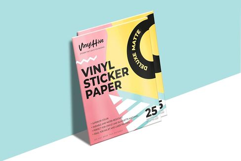Premium Printable Vinyl Sticker Paper for Inkjet Printer - 25 Sheets Matte White Waterproof Self-Adhesive Sheets 8.5x11 Inches, Dries Quickly Vivid Colors, Inkjet & Laser Printer in Saudi Arabia
