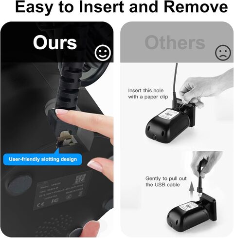 VOTTAN Automatic Omnidirectional Barcode Scanner, USB Wired 1D 2D QR Code Scanner, Hands-Free Screen Scanning Desktop Barcode Reader for Supermarket, Retail Store, Library, Warehouse (Black) in Saudi Arabia