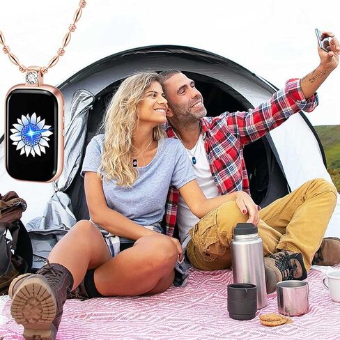 قلادات تعمل باللمس لمسافات طويلة، أرسل رسالة نصية قصيرة SOS، اتصال ذكي عن بعد اهتزاز وقلادة مضيئة للأزواج العلاقة الصديقة والصديقة والأسرة تمر على الحب وملكة جمال الهدايا مجوهرات الذهب الأسود in Kuwait