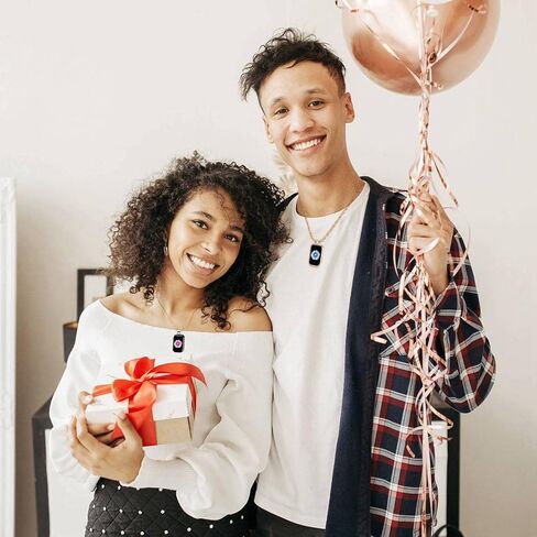 قلادات تعمل باللمس لمسافات طويلة، أرسل رسالة نصية قصيرة SOS، اتصال ذكي عن بعد اهتزاز وقلادة مضيئة للأزواج العلاقة الصديقة والصديقة والأسرة تمر على الحب وملكة جمال الهدايا مجوهرات الذهب الأسود in Kuwait