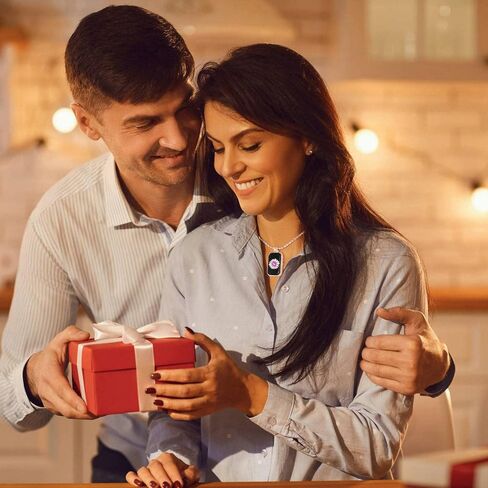 قلادات تعمل باللمس لمسافات طويلة، أرسل رسالة نصية قصيرة SOS، اتصال ذكي عن بعد اهتزاز وقلادة مضيئة للأزواج العلاقة الصديقة والصديقة والأسرة تمر على الحب وملكة جمال الهدايا مجوهرات الذهب الأسود in Kuwait