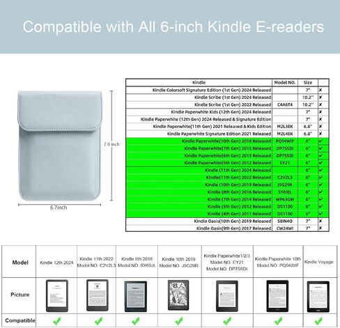 حافظة WALNEW مقاس 6 بوصة لجهاز Kindle 2022/Kindle 2019/Kindle Paperwhite الجديد (ليس 6.8 بوصة)/Kindle Voyage/Kindle (الجيل الثامن، 2016)/Kindle 4/5/Kindle Touch غطاء حقيبة حماية، وردي in Kuwait