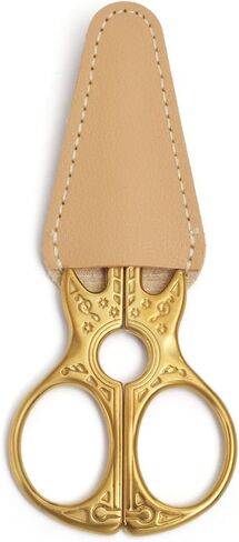 4.5 Inch Guitar Scissor Sewing Embroidery Scissors with Artificial Leather Cover Vintage Antique Craft Sewing Tailor Scissors (Multicolors) in Saudi Arabia