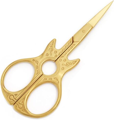 4.5 Inch Guitar Scissor Sewing Embroidery Scissors with Artificial Leather Cover Vintage Antique Craft Sewing Tailor Scissors (Multicolors) in Saudi Arabia