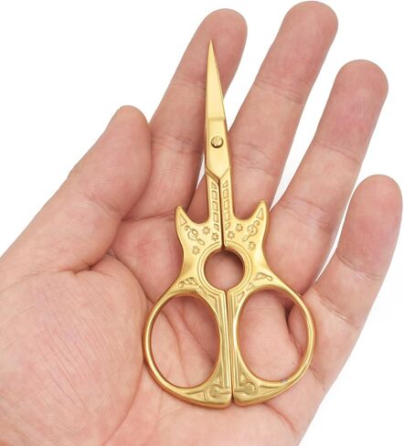4.5 Inch Guitar Scissor Sewing Embroidery Scissors with Artificial Leather Cover Vintage Antique Craft Sewing Tailor Scissors (Multicolors) in Saudi Arabia