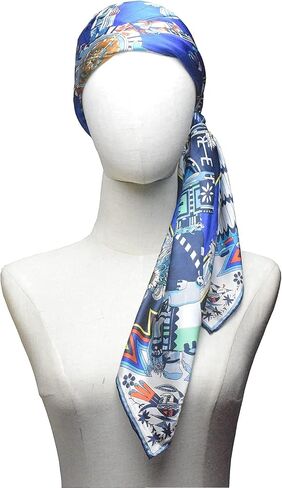 100% Silk Scarf Silk Shawls Silk Neckerchiefs - 35" Square Large Scarf with hand-rolled edges in Saudi Arabia
