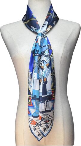 100% Silk Scarf Silk Shawls Silk Neckerchiefs - 35" Square Large Scarf with hand-rolled edges in Saudi Arabia