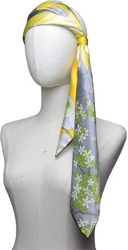 وشاح حريري 100% شالات حريرية مناديل حريرية - وشاح كبير مربع مقاس 35 بوصة بحواف ملفوفة يدويًا in Kuwait